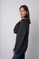 Kim Button Front Cardigan - Charcoal by Velvet — view 3