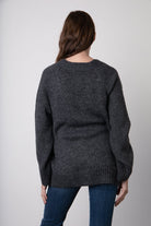 Kim Button Front Cardigan - Charcoal by Velvet — view 4