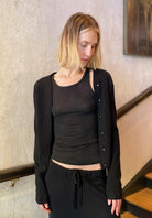 Cashmere Cardigan - Black by Kristensen — alternate view