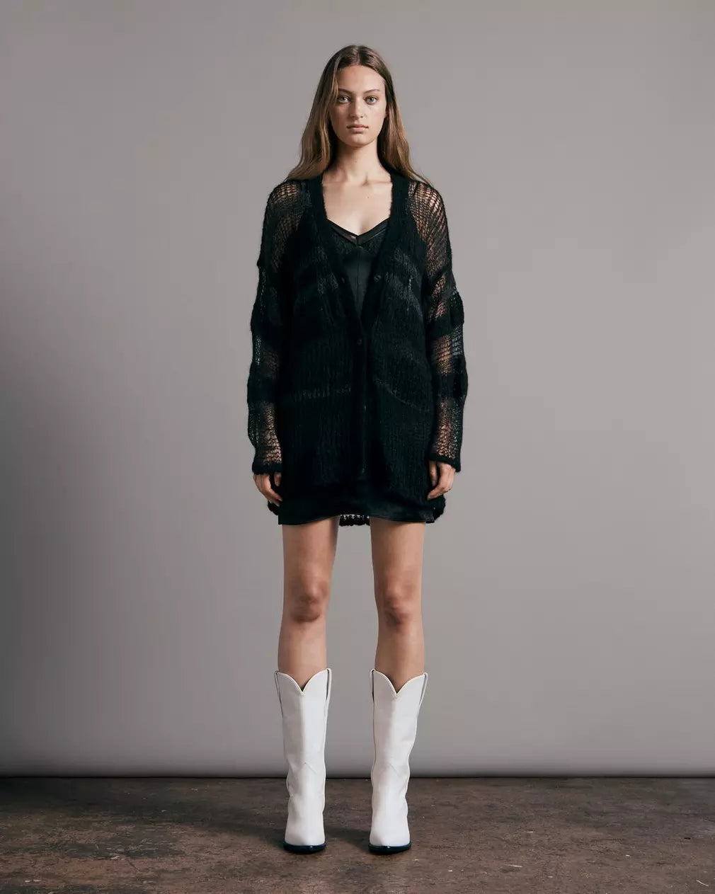 Lillian Alpaca Cardigan - Black Multi by Rag & Bone — view 3