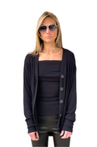 Button Up Cardigan - Black by Enza Costa | 25 South Boutiques