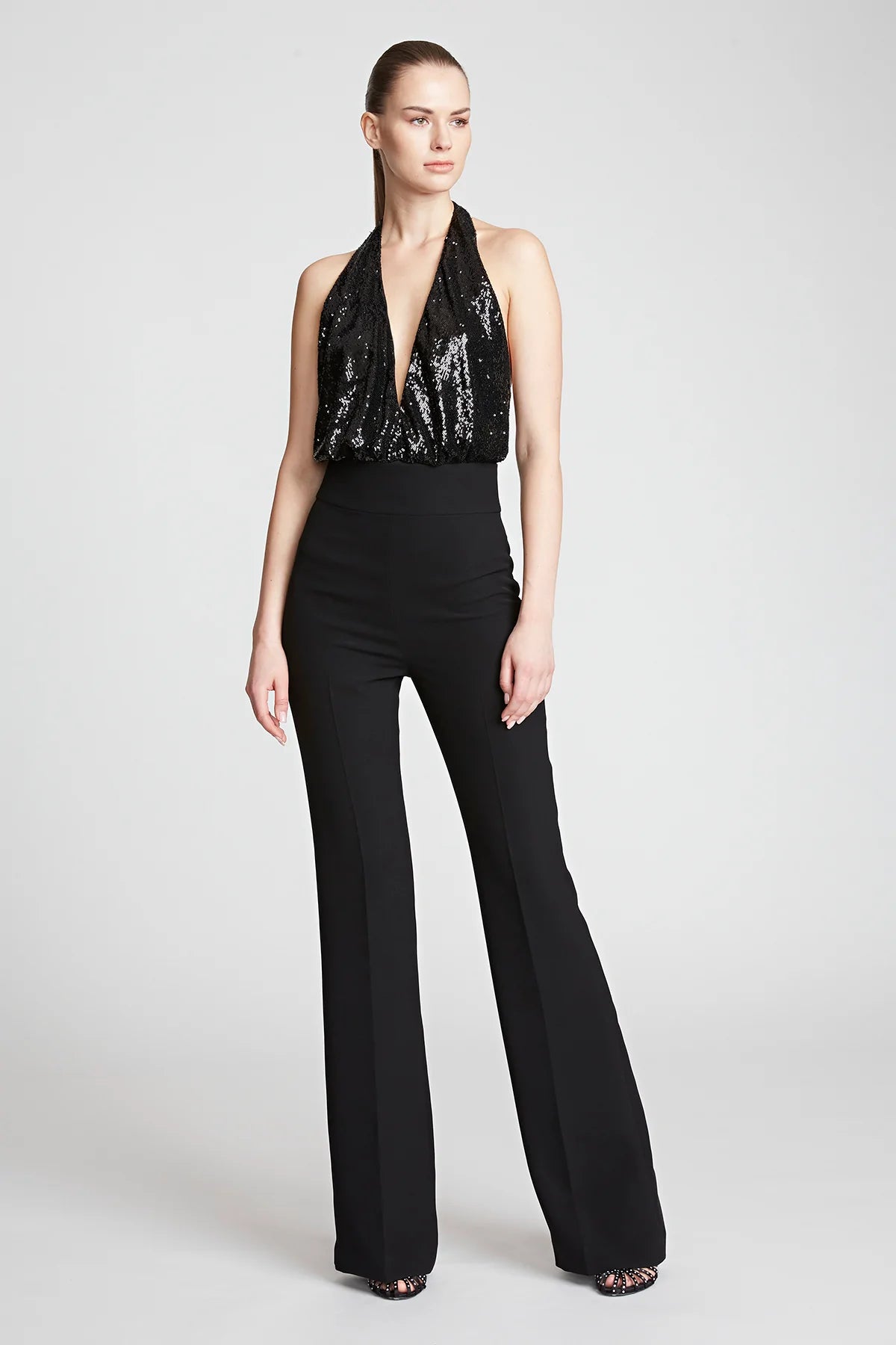 Cary Sequin Bodysuit - Black by Halston — view 5