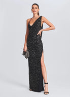 Celine Sequin Dress - Black by Retrofête — view 4