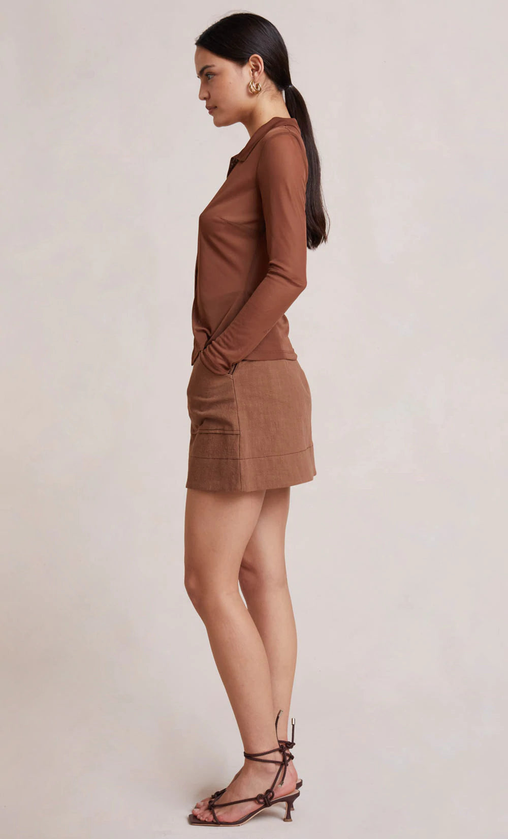 Blossom Shirt - Chocolate by Bec & Bridge — view 3