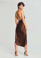 Emma Silk Dress - Chocolate by SER.O.YA — alternate view