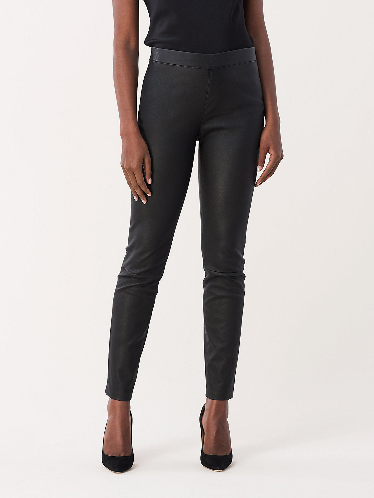 Claudia Stretch Leather Skinny Pant - Black by Diane Von Furstenberg DVF — alternate view