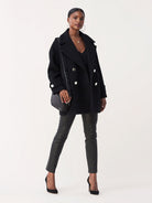 Claudia Stretch Leather Skinny Pant - Black by Diane Von Furstenberg DVF — view 5