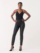 Claudia Stretch Leather Skinny Pant - Black by Diane Von Furstenberg DVF | 25 South Boutiques