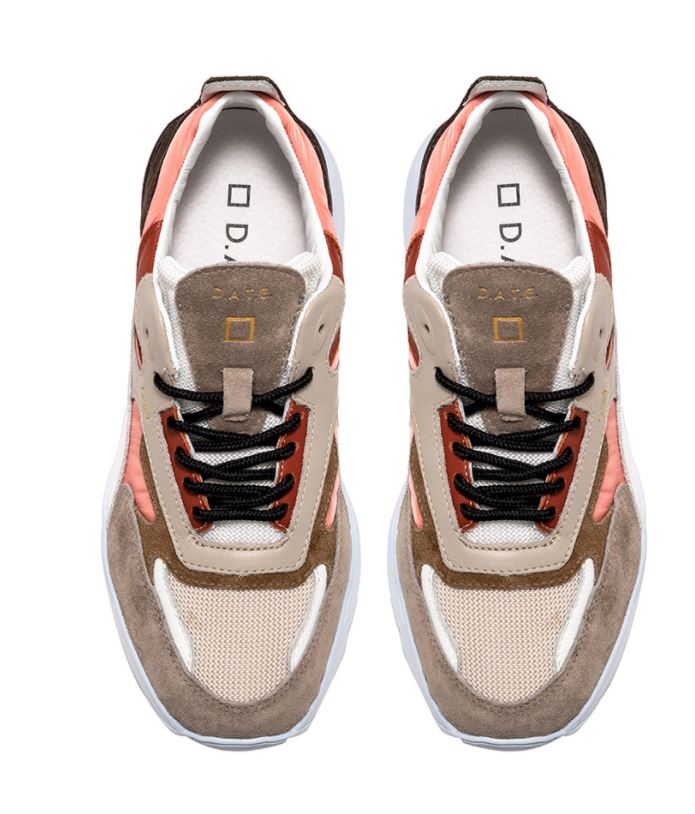 Fuga Nylon Sneakers - Coral Beige Grey by D.A.T.E. — view 3