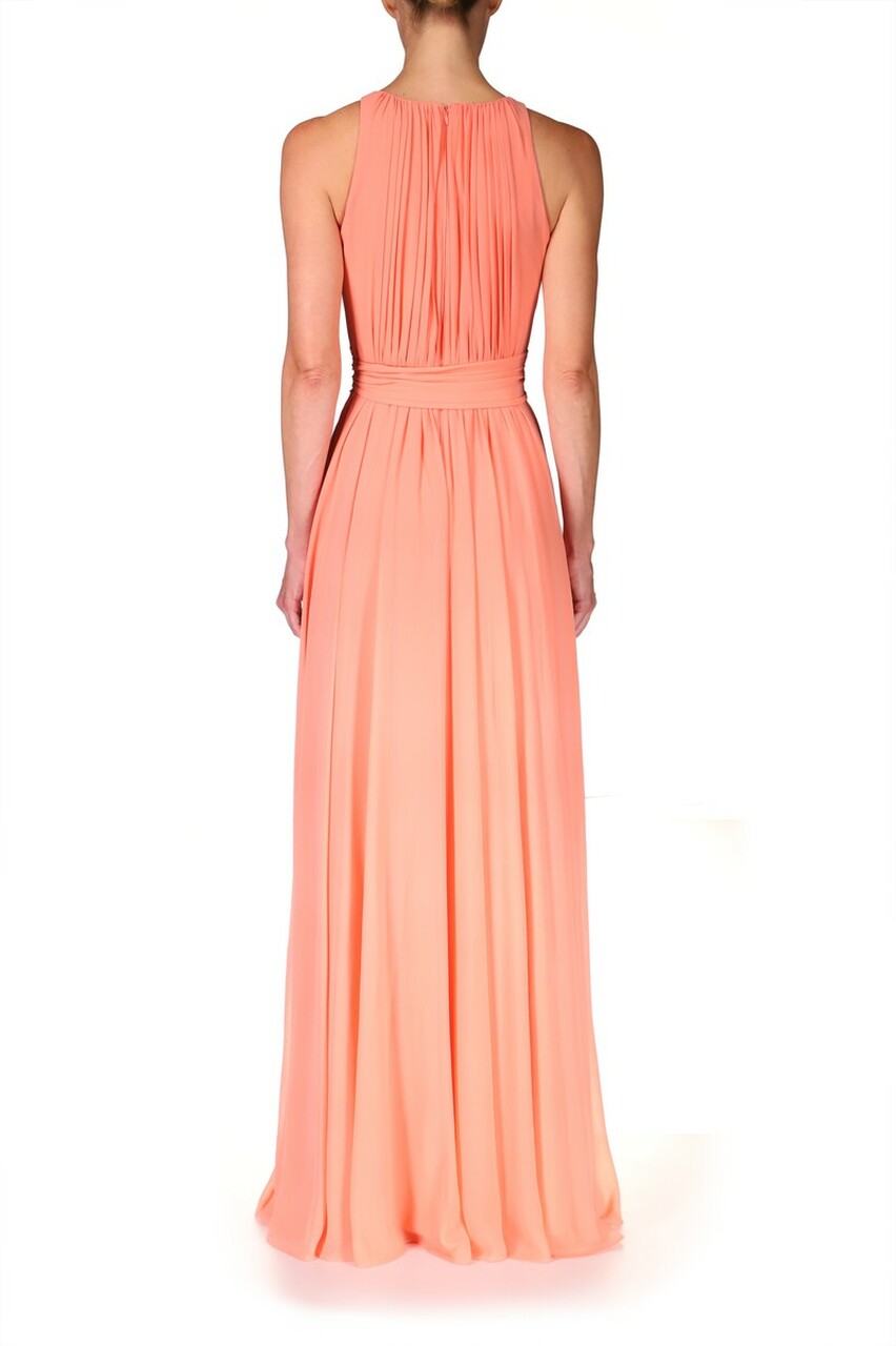 Pretty Grecian Gown - Coral by Badgley Mischka — view 3