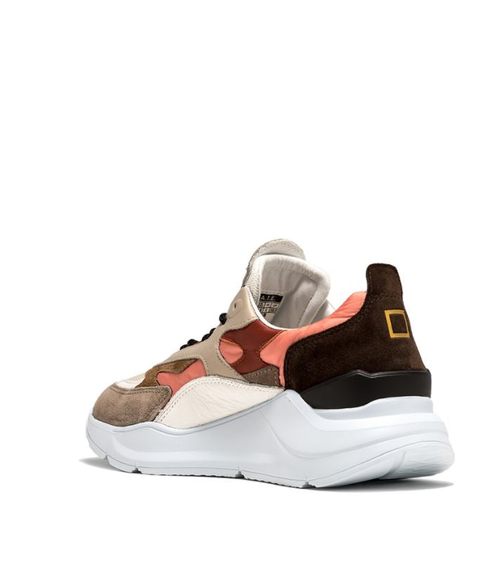 Fuga Nylon Sneakers - Coral Beige Grey by D.A.T.E. — view 4