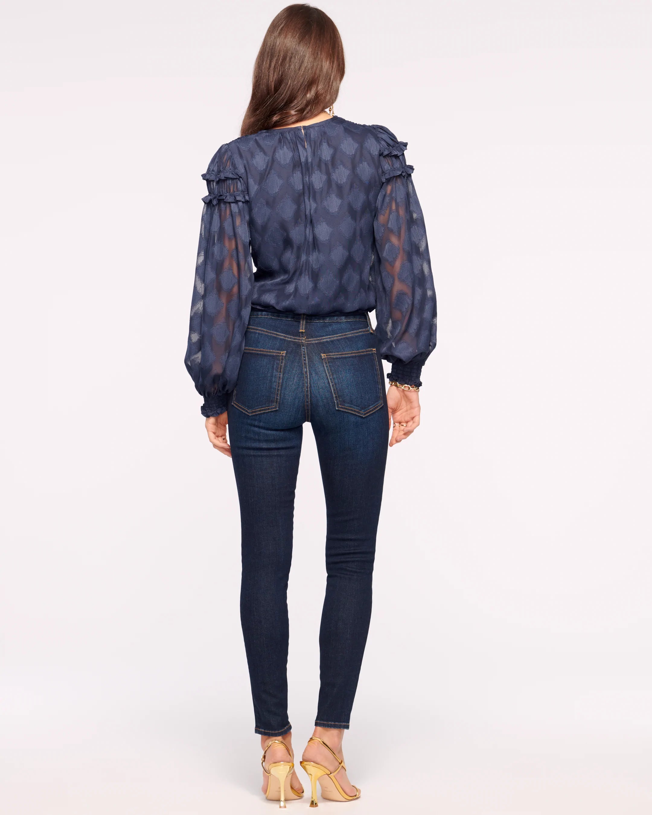 Helena High-Rise Skinny Jean - Dark Rinse by Ramy Brook — view 4