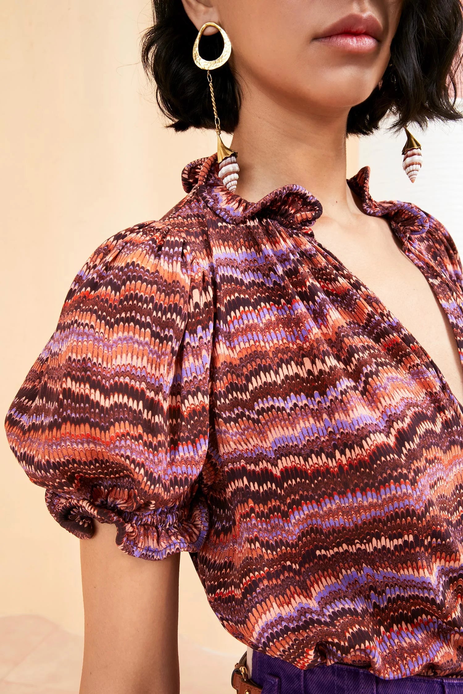 Corine Top - Purple Sapphire by Ulla Johnson — alternate view