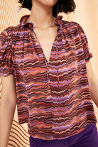 Corine Top - Purple Sapphire by Ulla Johnson — view 4