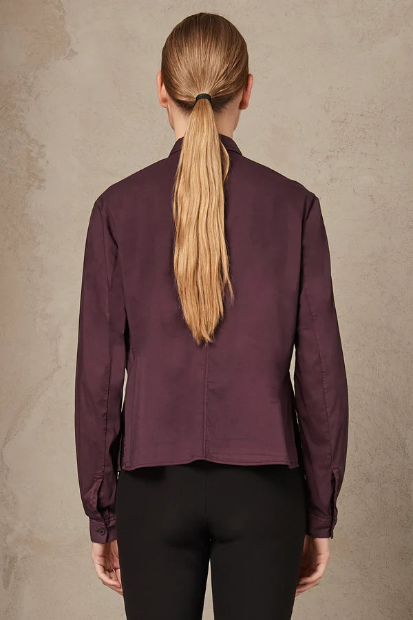 Stretch Cotton Oversize Shirt - Burgundy by Transit Par-Such — view 4