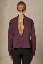 Stretch Cotton Oversize Shirt - Burgundy by Transit Par-Such — view 4