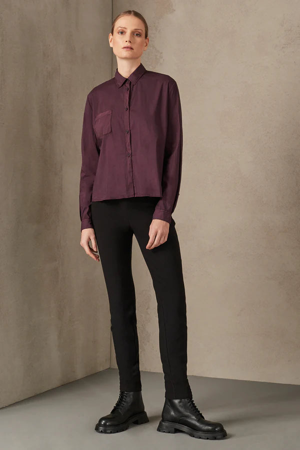 Stretch Cotton Oversize Shirt - Burgundy by Transit Par-Such — alternate view