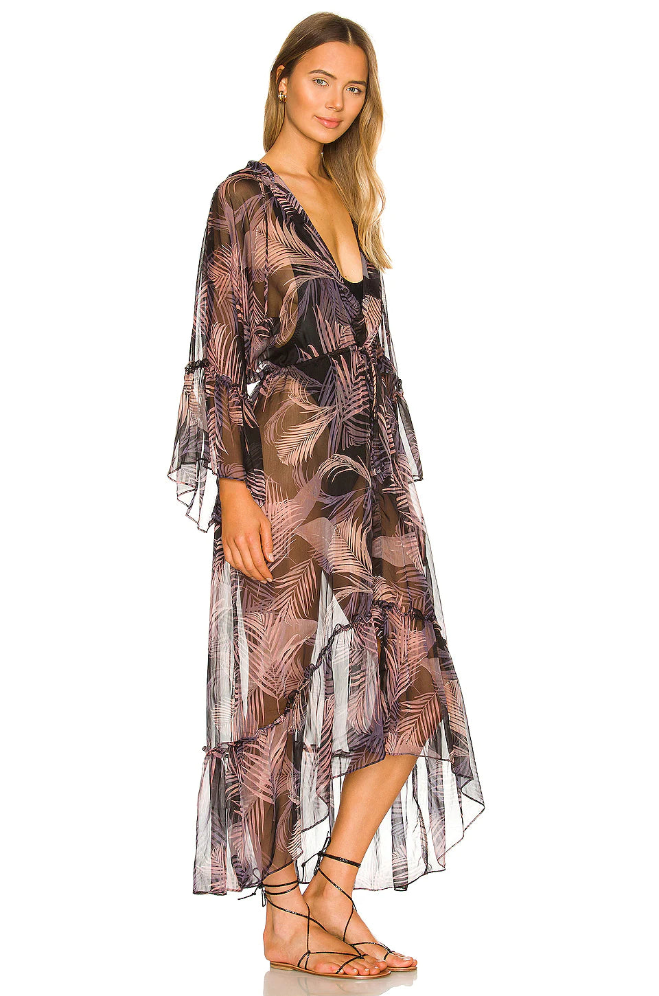 Cruz Robe - San Miguel Palm Chiffon by Misa — view 3