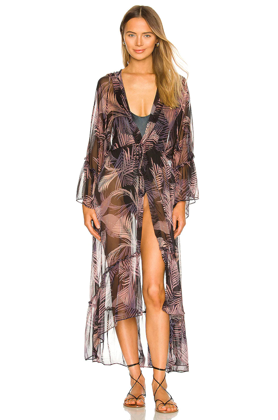 Cruz Robe - San Miguel Palm Chiffon by Misa | 25 South Boutiques