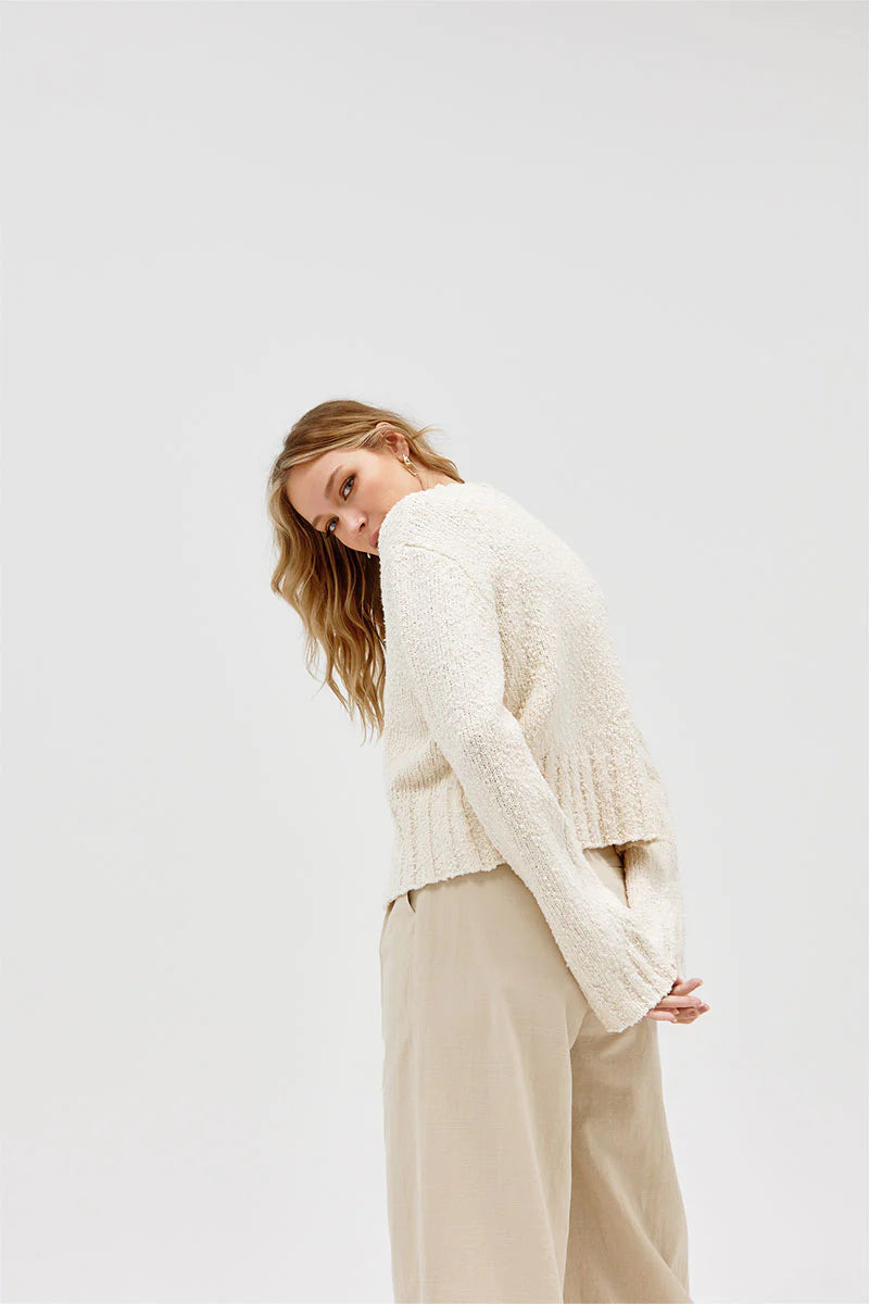 Inverse Crop Cardigan - Cream by Sovere — view 3