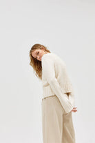 Inverse Crop Cardigan - Cream by Sovere — view 3