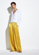 Crossover Blouse - Optic White by Vince — view 3