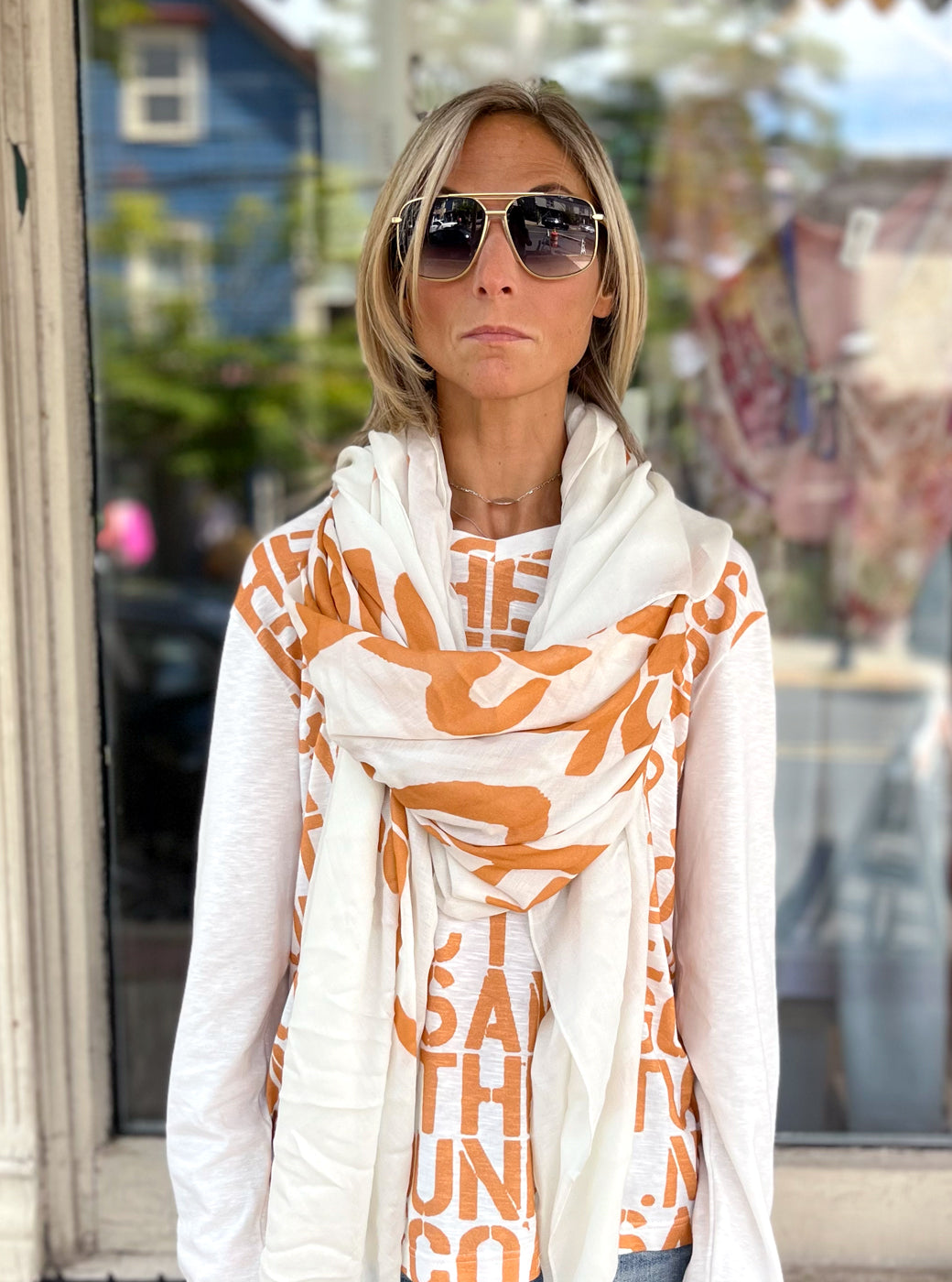 Shawl - Orange Print by Printed Artworks — view 3