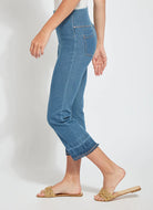 Daria Gradient Hem Denim - Mid Wash by Lysse — view 4