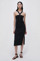 Darya Compact Rib Midi Dress - Black by Jonathan Simkhai | 25 South Boutiques