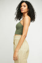 Skinny Strap Seamless Brami - Deep Army by Free People — alternate view