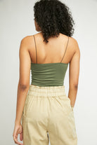 Skinny Strap Seamless Brami - Deep Army by Free People — view 3