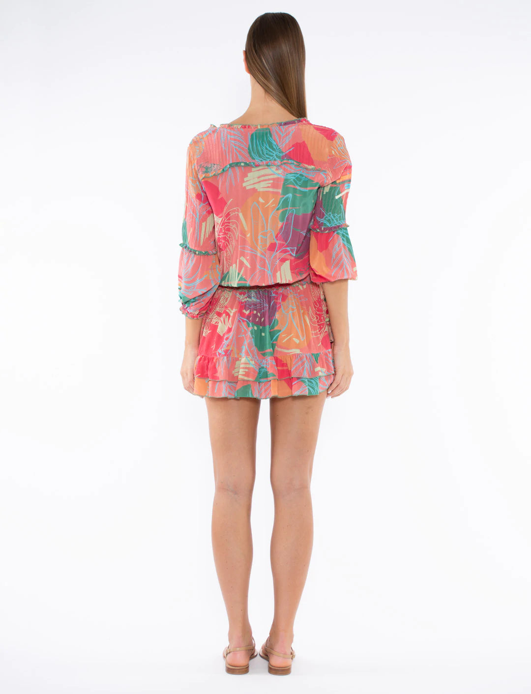 Deniz Dress - Pink Abstract Jungle by Taj by Sabrina Crippa — alternate view