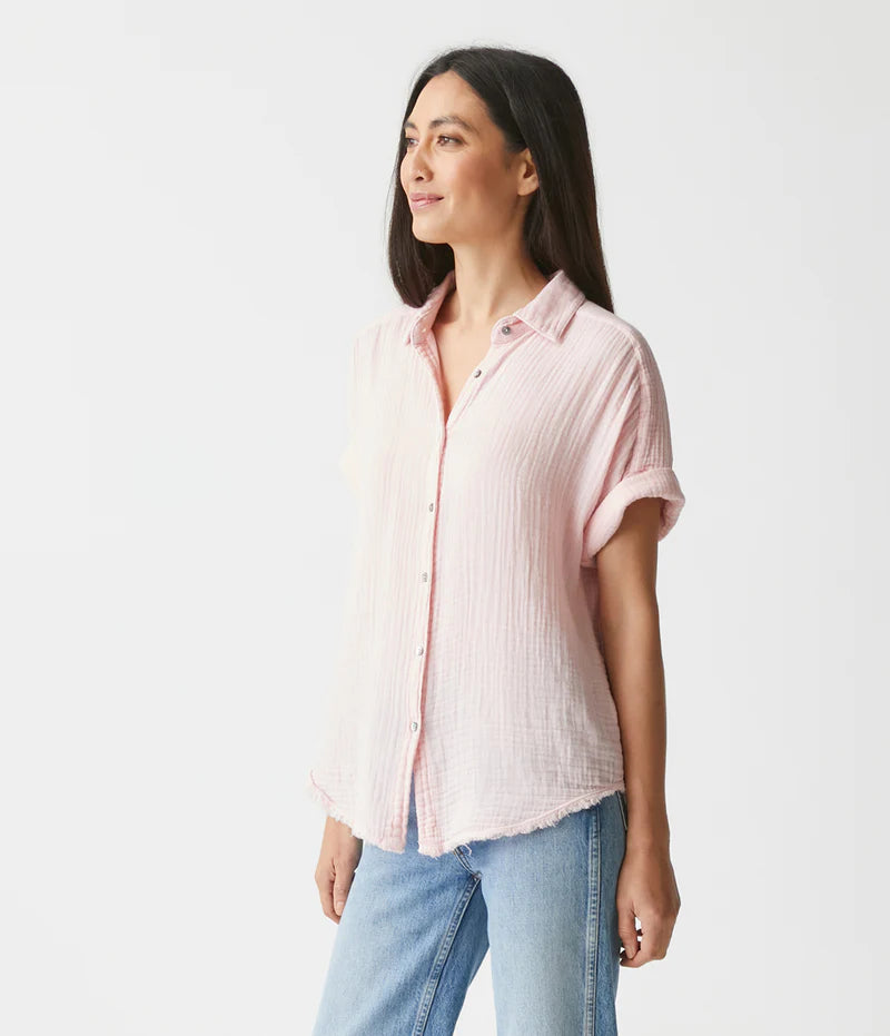Bailey Gauze Button Down Shirt - Rose by Michael Stars — alternate view
