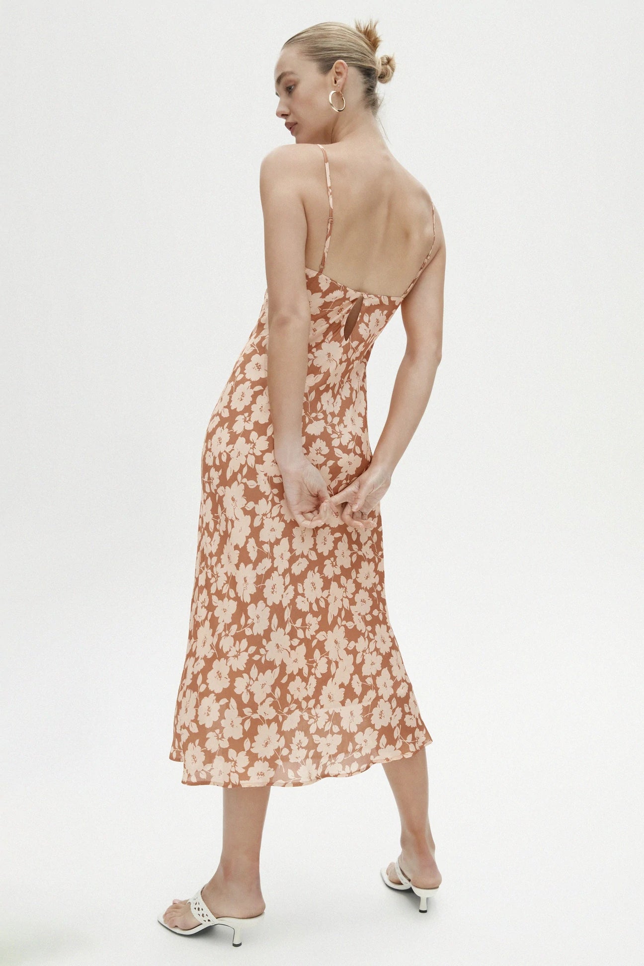 Dina Dress - Mocha Floral by Ownley — view 3