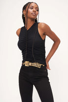 Dionne Ruched Rib Tank - Black by Project Social T | 25 South Boutiques