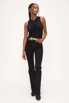 Dionne Ruched Rib Tank - Black by Project Social T — alternate view