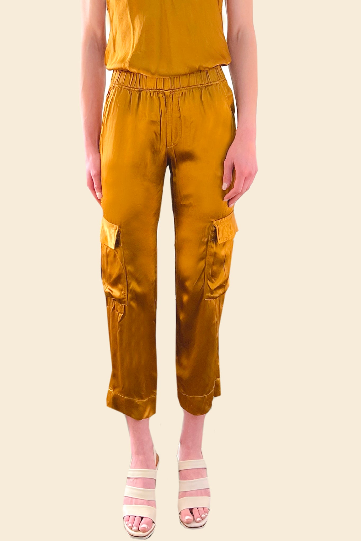 Silky Cargo Pant - Dijon by LA Made — alternate view
