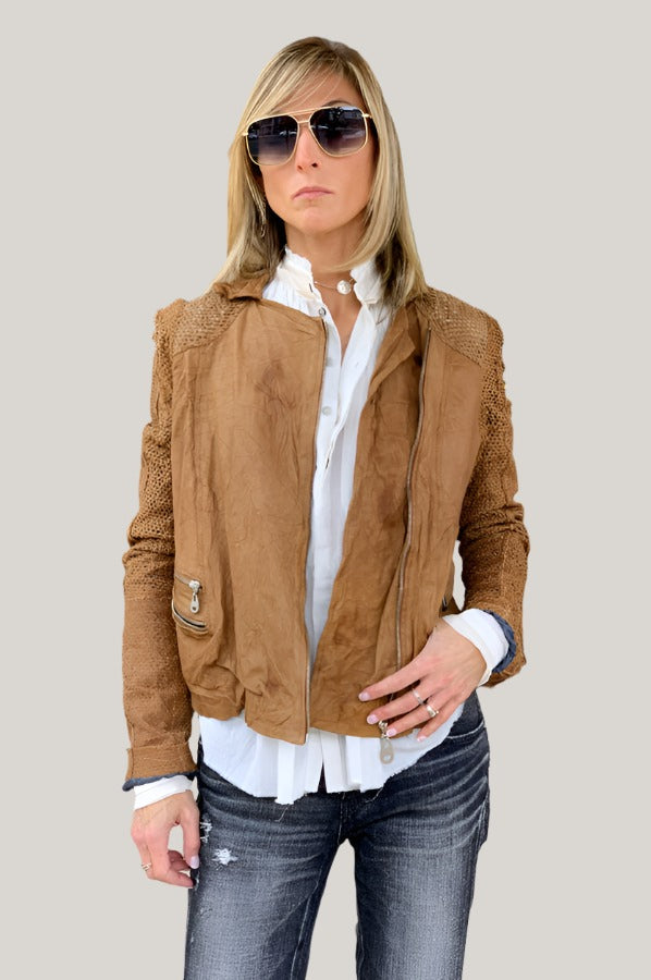 Leather Jacket - Camel by Ron Carati | 25 South Boutiques
