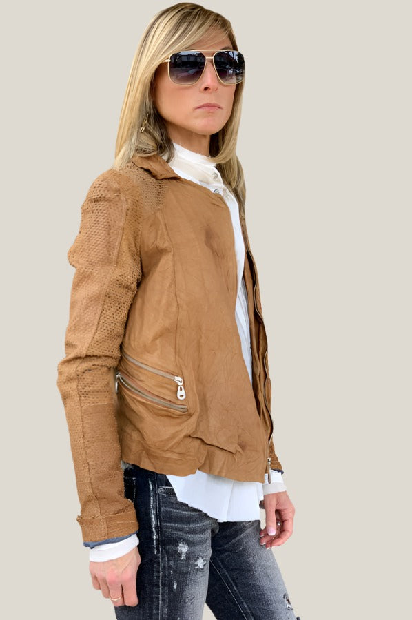 Leather Jacket - Camel by Ron Carati — alternate view