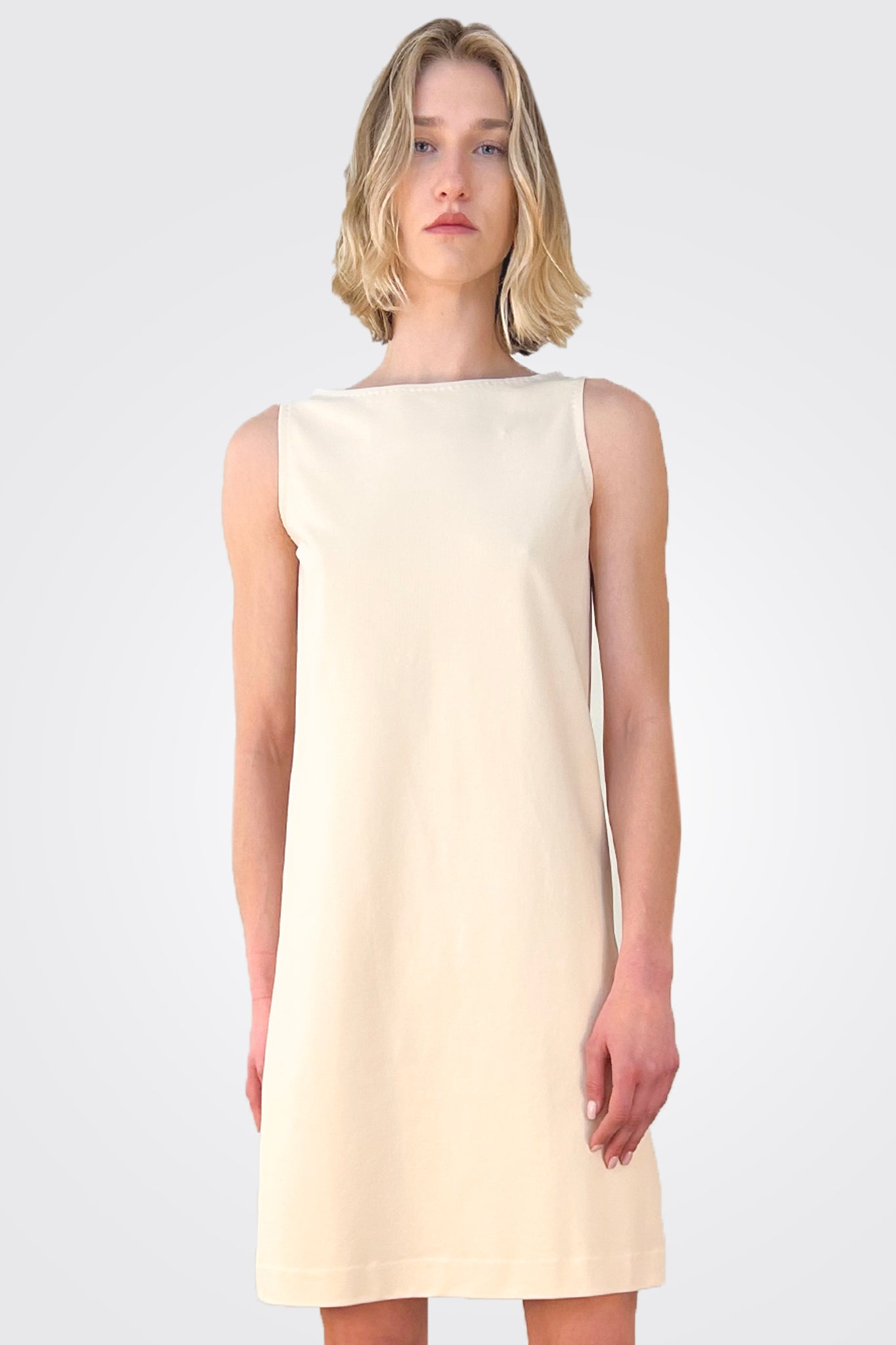 Boat Neck Cotton Blend Dress - Sugar by Circolo — alternate view