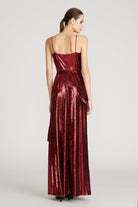 Amiel Sequins Wrap Dress - Merlot by Halston — alternate view