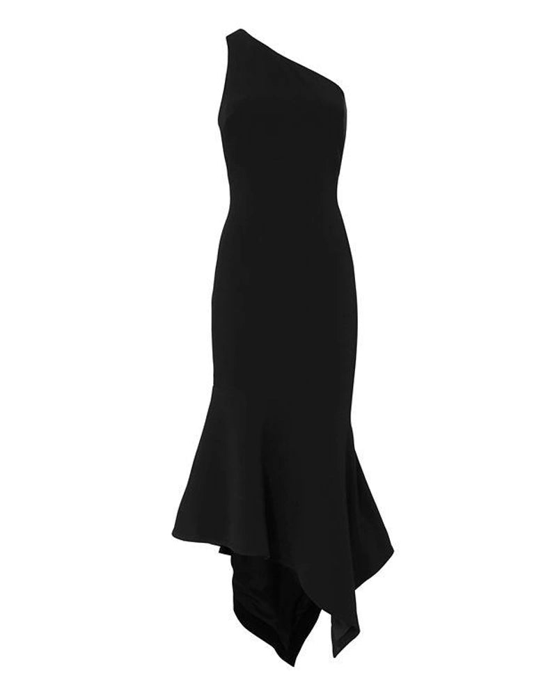 Dulcina One Shoulder Dress - Black by Cinq A Sept — view 4