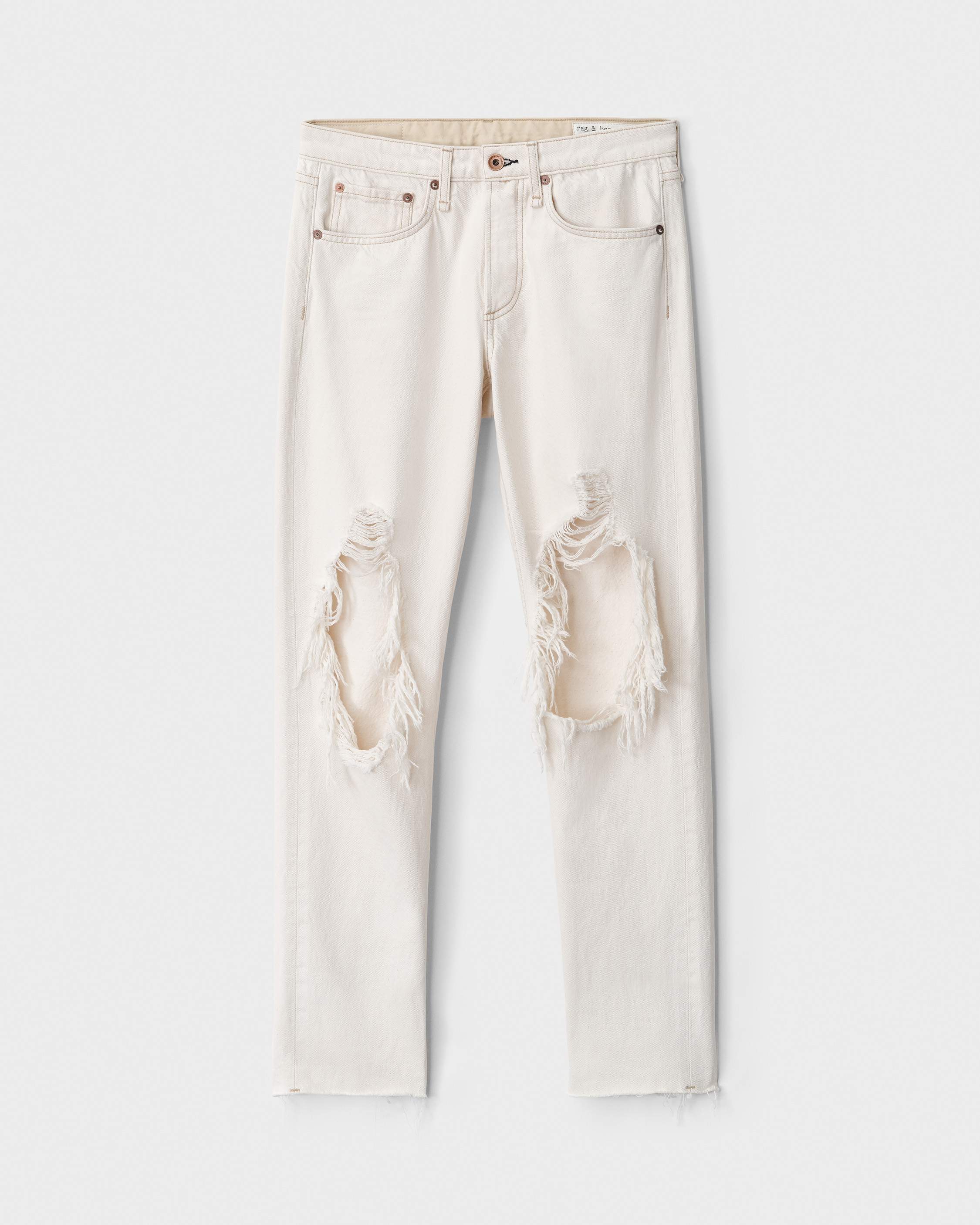 Rosa Mid Rise Boyfriend - Ecru by Rag & Bone — alternate view
