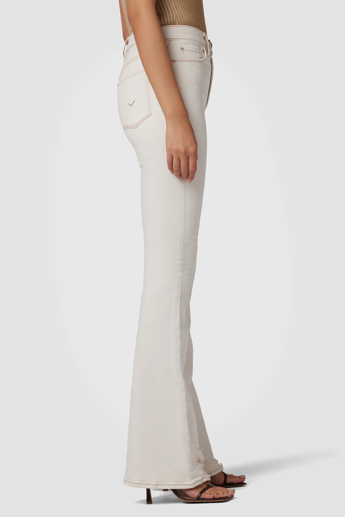 Holly High Rise Flare Jean - Soft Ecru by Hudson — view 3