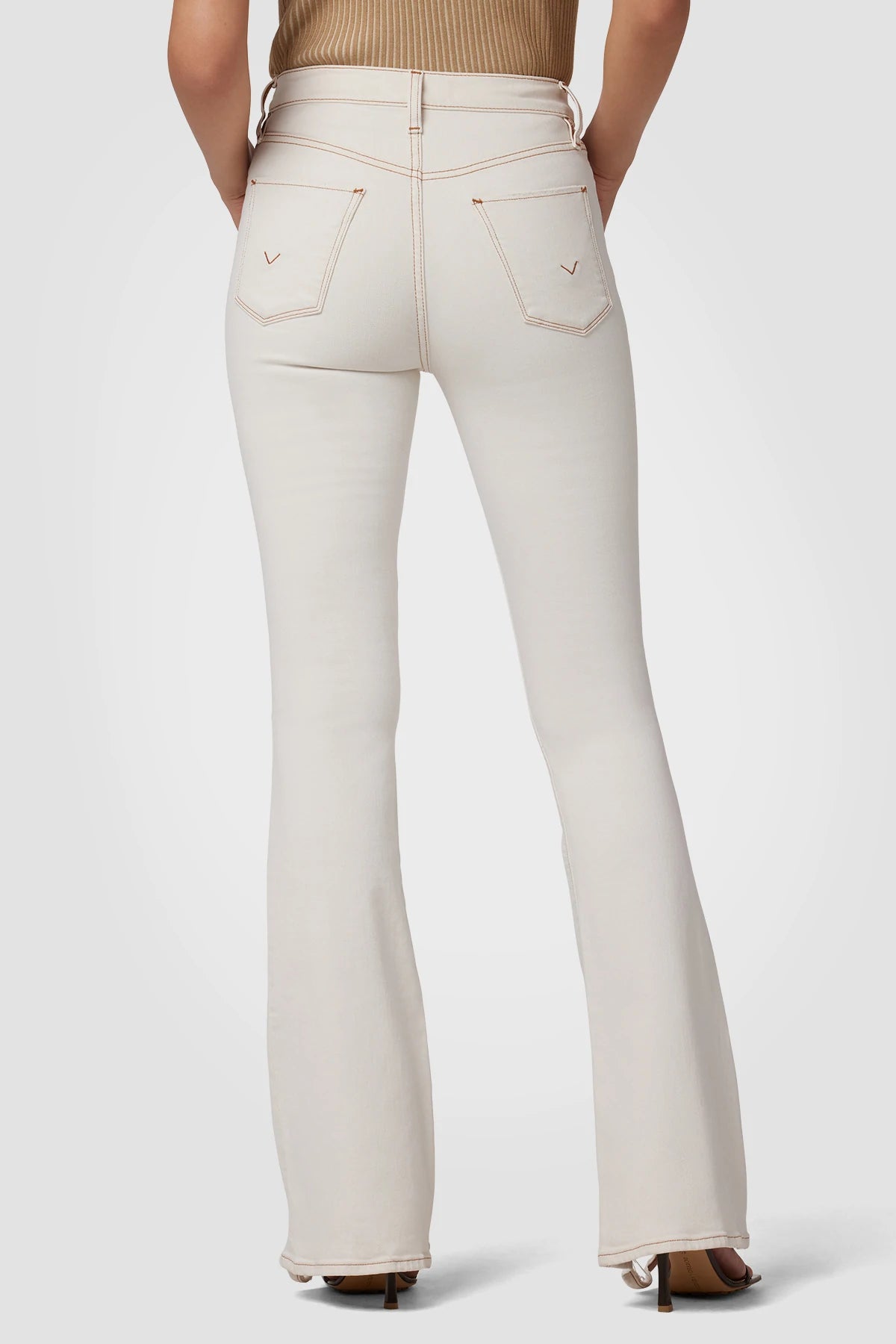 Holly High Rise Flare Jean - Soft Ecru by Hudson — view 4