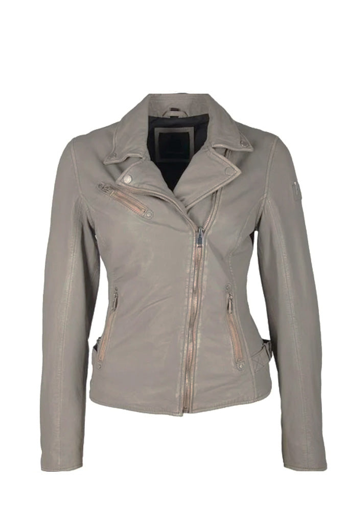 Sofia Leather Jacket - Elephant by Mauritius | 25 South Boutiques