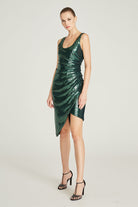 Rollin Sequin Dress - Emerald by Halston — view 3