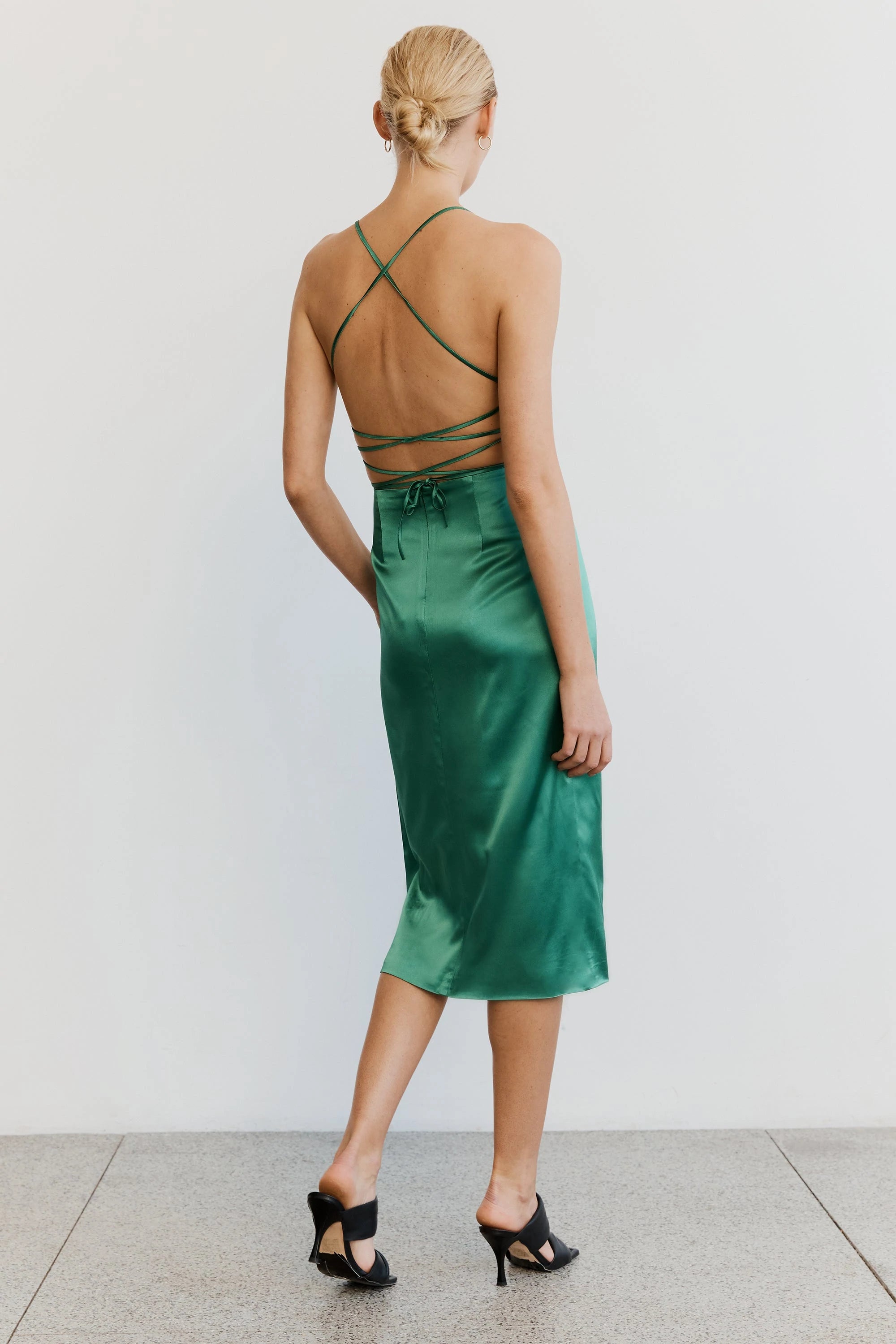 Loose Ends Midi Dress - Emerald by Third Form — view 3