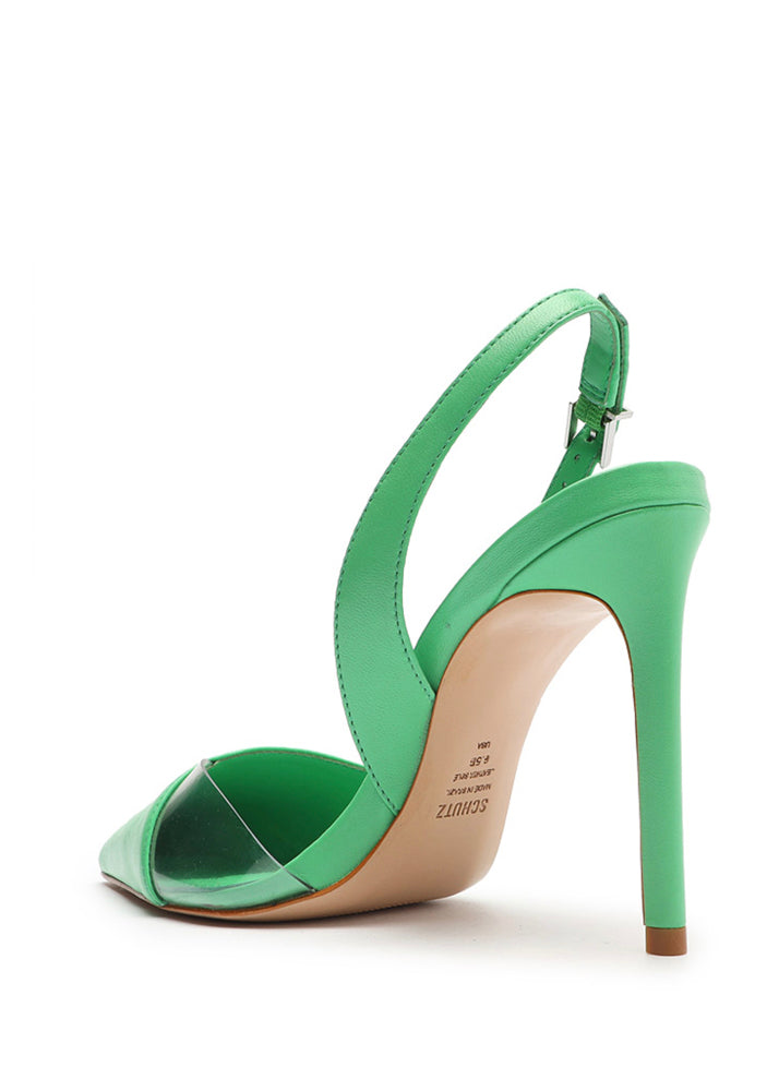 Emma Slingback Heel - Green by Schutz — view 3