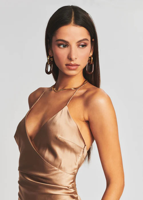 Emma Silk Dress - Natural by SER.O.YA — view 3